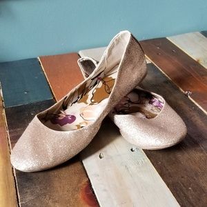 Faded Glory glittery gold flats